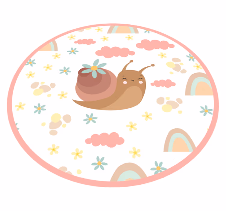 Dywan winylowy dziecięcy wesoła ilustracja ślimaka - TenStickers