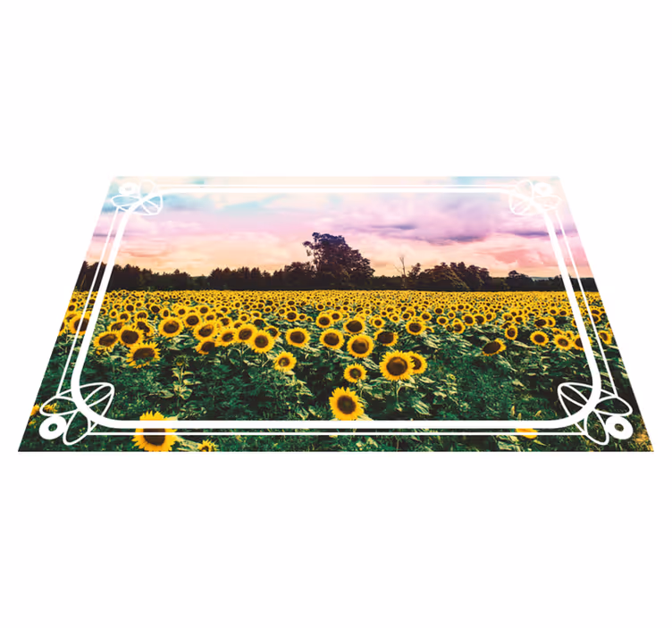Dywan winylowy natura scena pola słoneczników - TenStickers