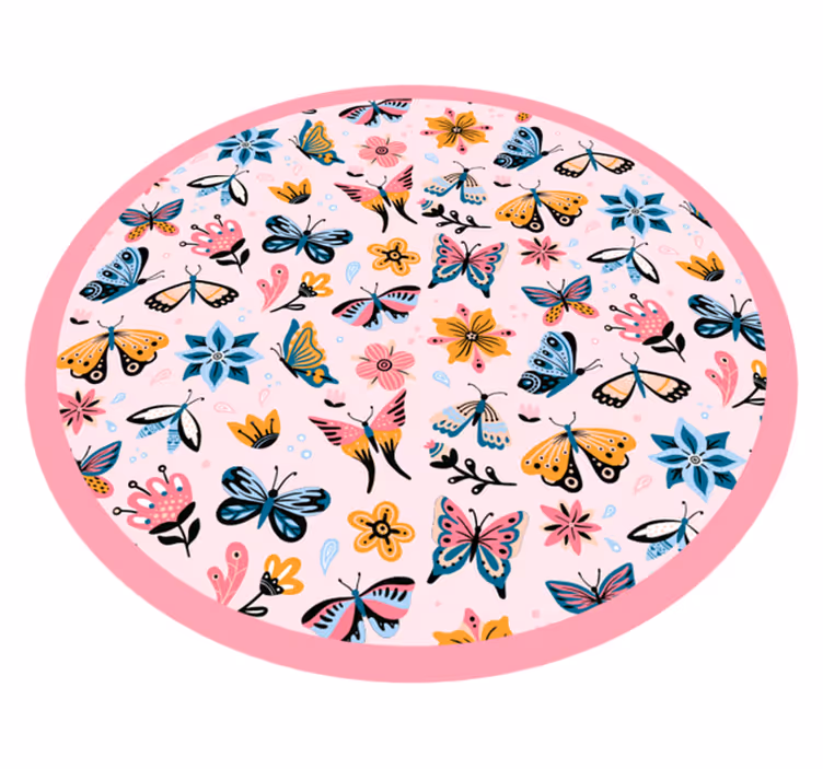 Dywan winylowy dla dziecka żywy emblemat motyla - TenStickers
