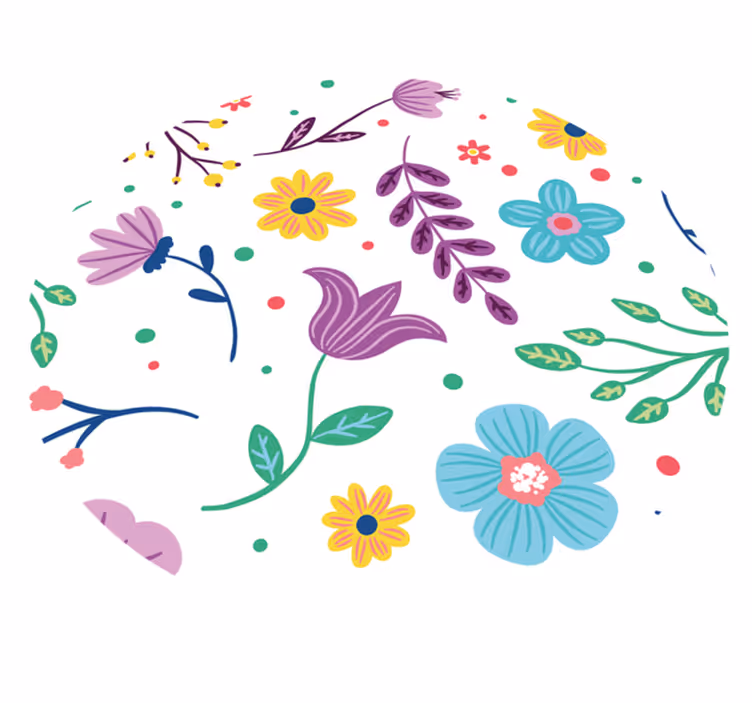 Dywan winylowy w kwiaty i rośliny żywa kwiatowa inspiracja - TenStickers
