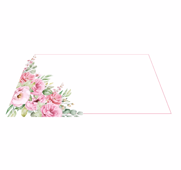 Dywan winylowy w kwiaty i rośliny różowe eleganckie - TenStickers