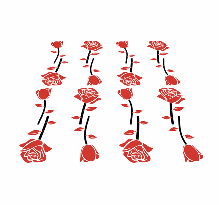 Dywan winylowy w kwiaty i rośliny wzory czerwonych róż - TenStickers