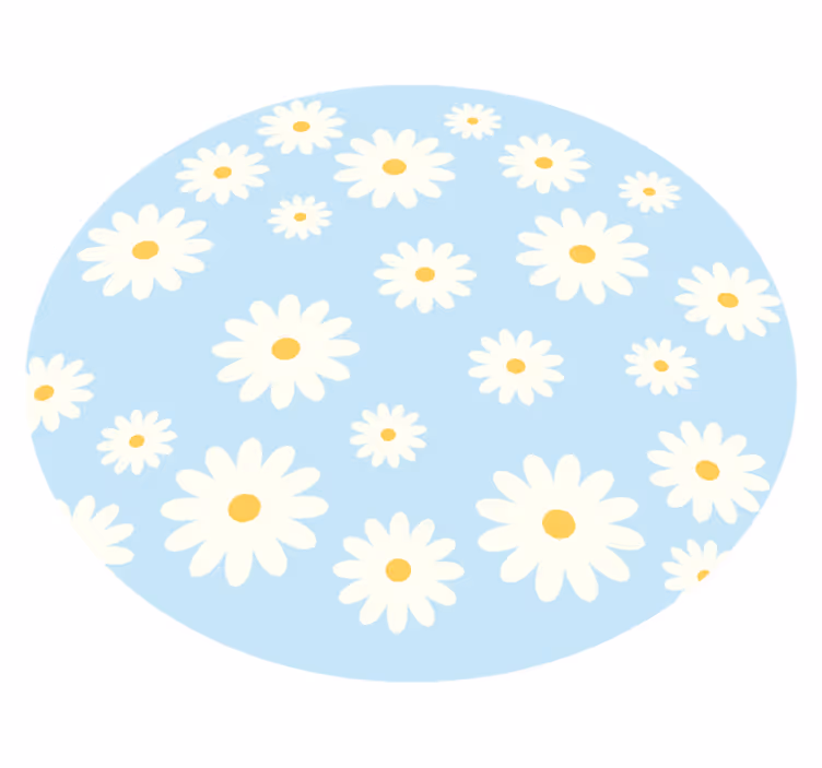Dywan winylowy do salonu emblemat kwiatowy stokrotki - TenStickers