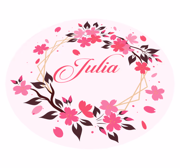 Dywan winylowy do salonu korona botaniczna z imieniem - TenStickers