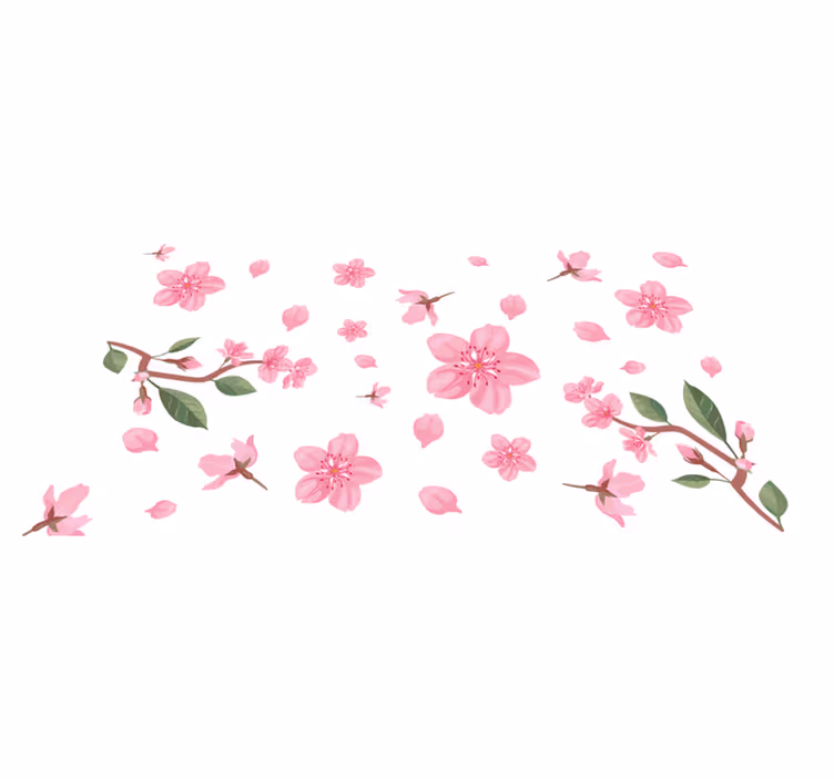 Dywan winylowy w kwiaty i rośliny różowe kwiaty - TenStickers