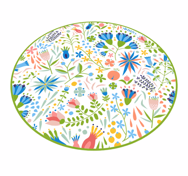 Tradycyjne polskie kwiaty symbole kwiatowy dywan - TenStickers
