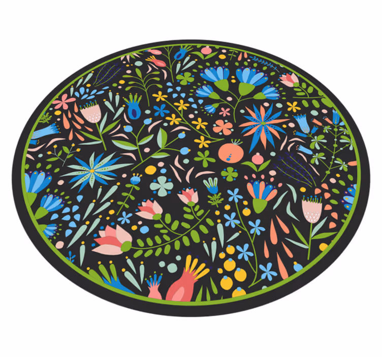 Dywan winylowy w kwiaty i rośliny żywy, botaniczny nadruk - TenStickers