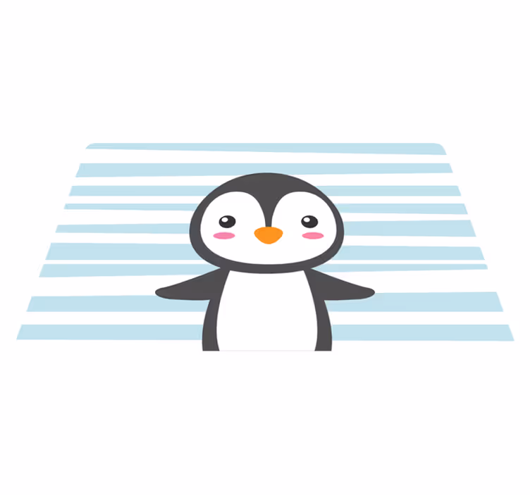 Dywan winylowy dziecięcy uroczy wzór pingwina - TenStickers