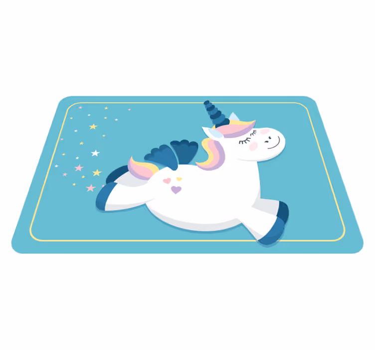 Dywan winylowy dla dziecka uroczy jednorożec galop - TenStickers