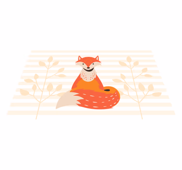 Dywan winylowy dla dziecka słodka ilustracja lisa - TenStickers