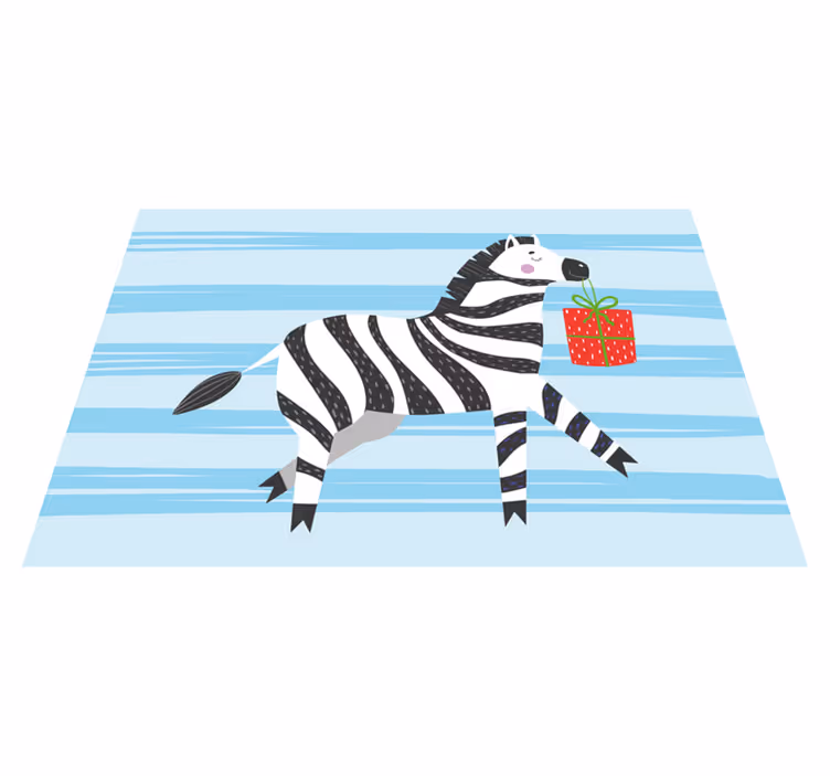 Dywan winylowy zwierzęta zebra z prezentem - TenStickers
