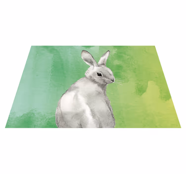 Dywan winylowy zwierzęta tło zielonego królika - TenStickers
