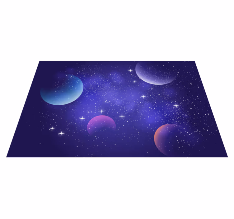 Dywan winylowy w gwiazdki scena kosmiczna - TenStickers