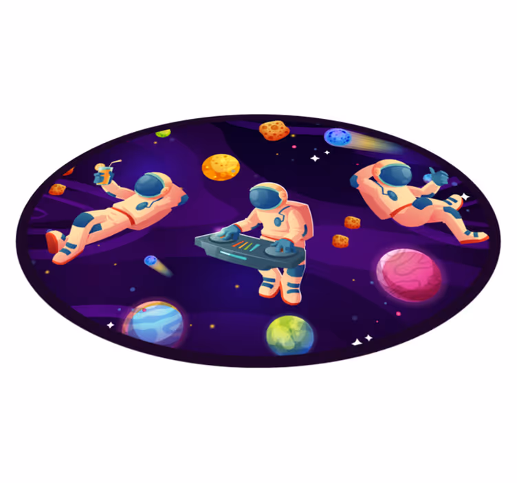 Dywan winylowy w gwiazdki projekt imprezy astronautów - TenStickers