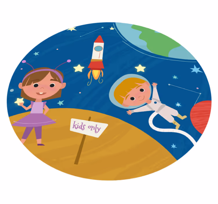 Dywan winylowy z grą kosmiczna przygoda zabawa - TenStickers