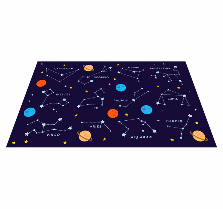 Dziecięcy dywan winylowy niebiański zodiak - TenStickers