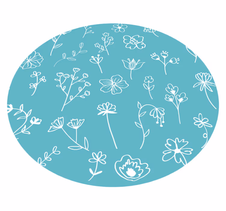 Dywan winylowy w kwiaty i rośliny eleganckie ilustracje - TenStickers