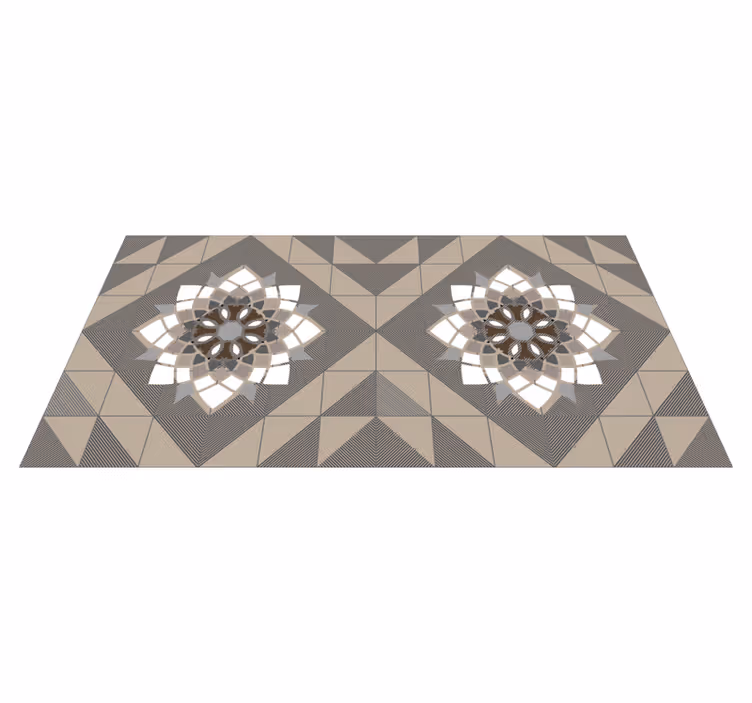 Dywan winylowy z mozaiką geometryczny motyw kwiatowy - TenStickers