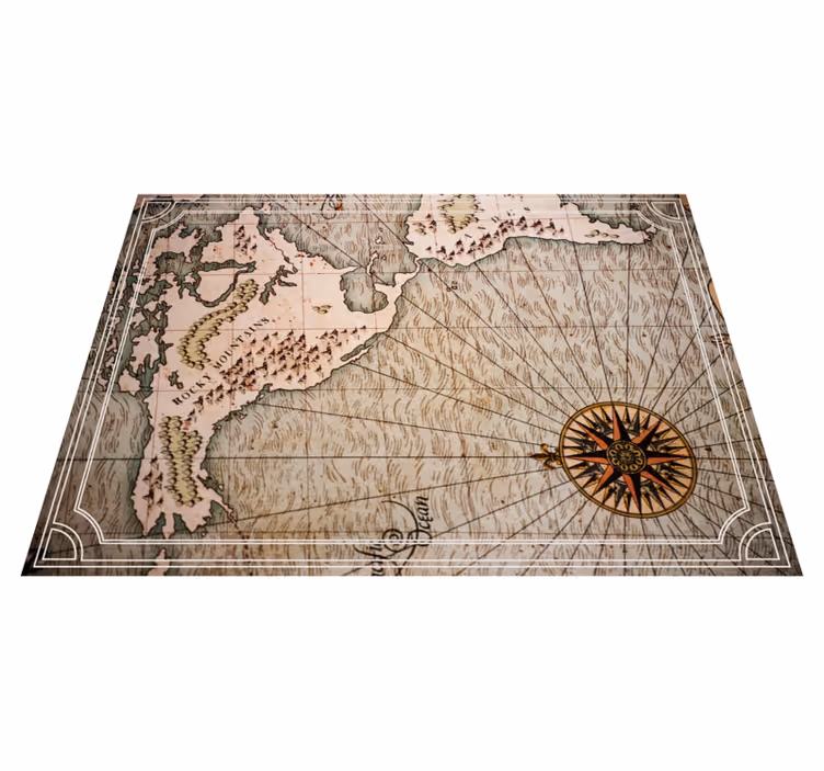 Dywan winylowy mapa świata w stylu starych map morskich - TenStickers