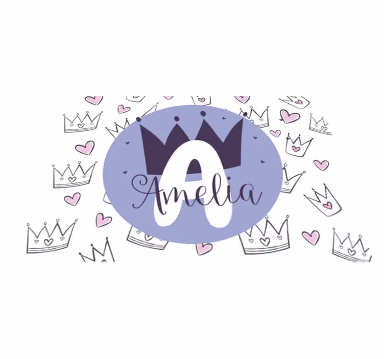 Dziecięcy dywan winylowy spersonalizowany nadruk korony - TenStickers