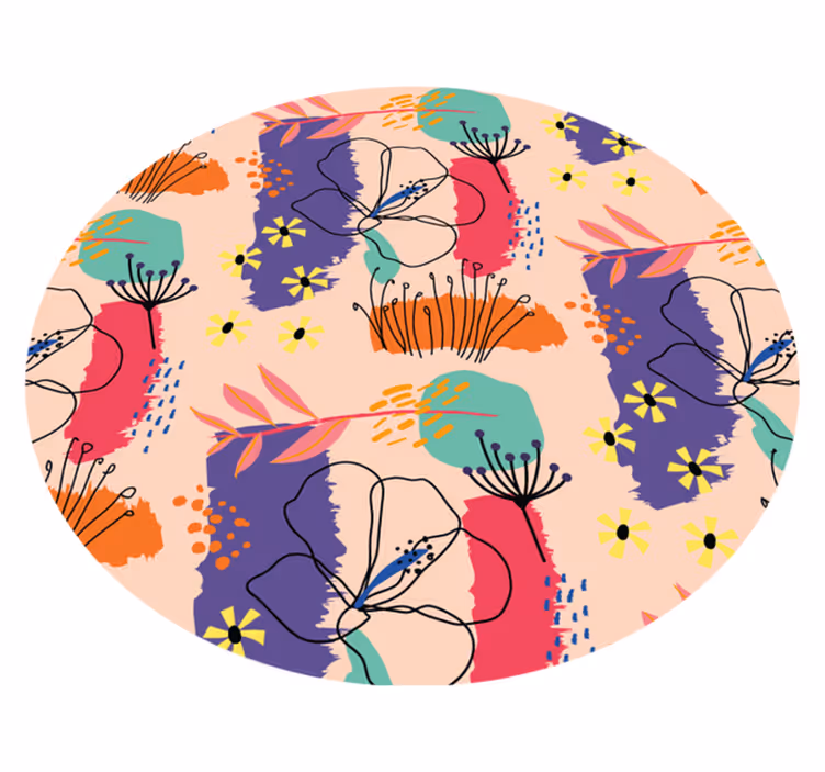 Dywan winylowy w kwiaty i rośliny jasne motywy kwiatowe - TenStickers