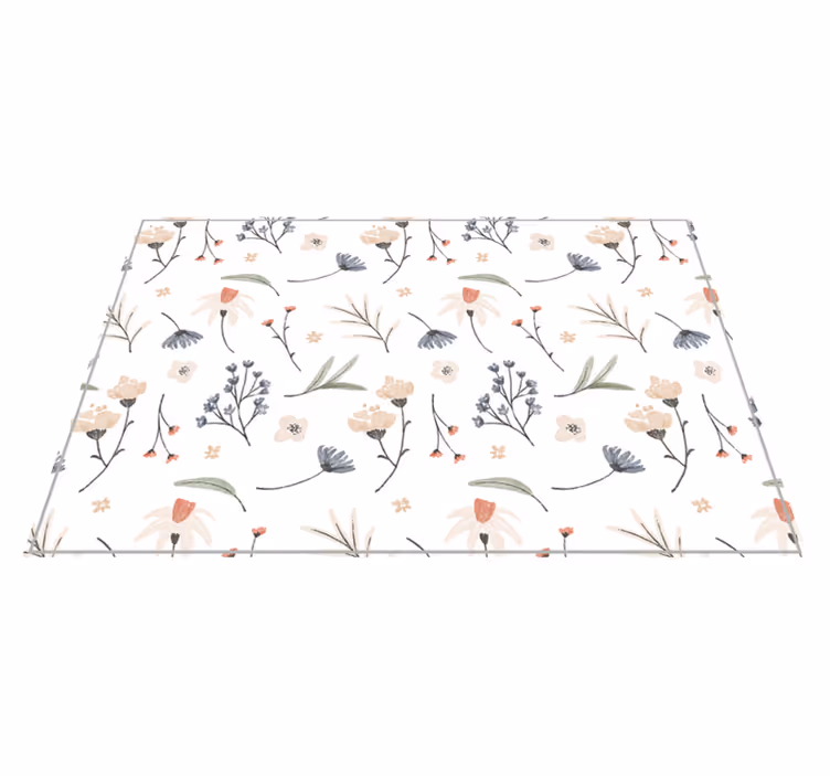 Dywan winylowy do salonu element kwiatowo-botaniczny - TenStickers