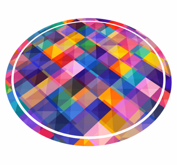 Dywan winylowy wzór geometryczny kolorowy patchwork - TenStickers