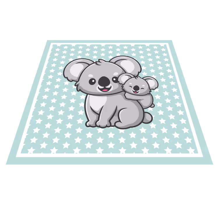 Dywan winylowy zwierzęta Mama koala z dzieckiem - TenStickers