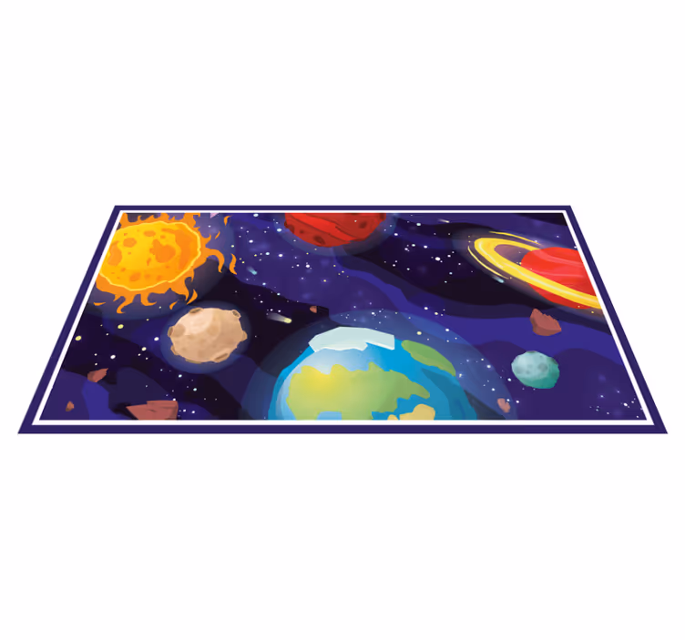 Dywan winylowy w gwiazdki scena eksploracji kosmicznej - TenStickers