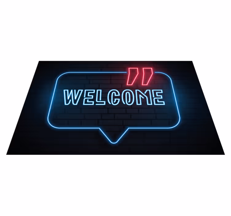 Dywan winylowy do przedpokoju neonowy niebieski znak - TenStickers