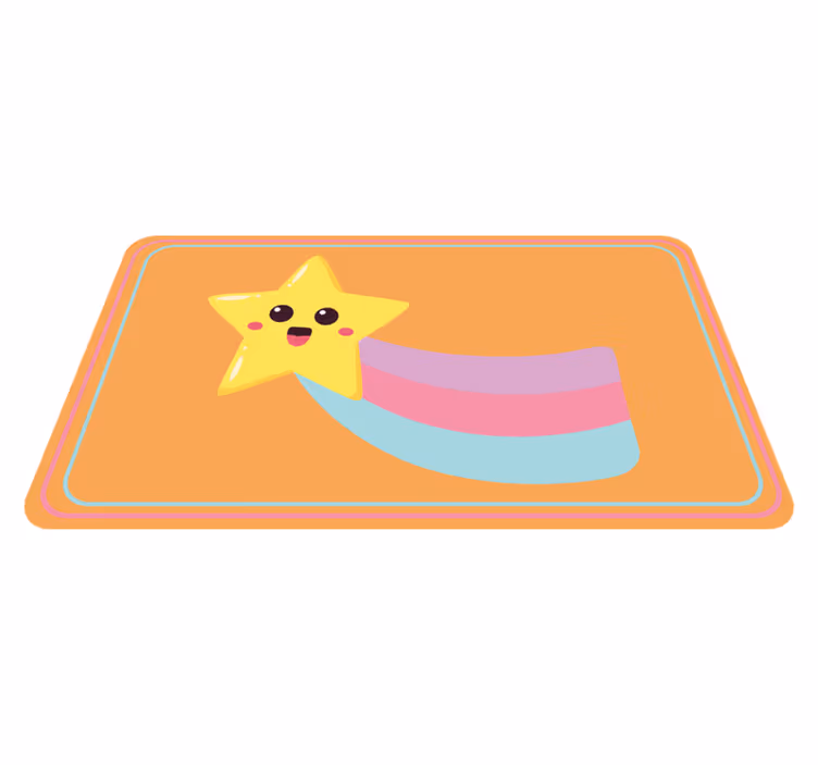 Dywan winylowy dla dziecka uśmiechnięta gwiazda tęczy - TenStickers