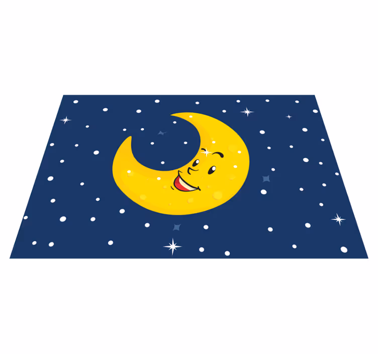Dywan winylowy dziecięcy szczęśliwy uśmiechnięty księżyc - TenStickers