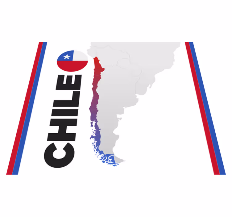 Dywan winylowy mapa świata chile - TenStickers