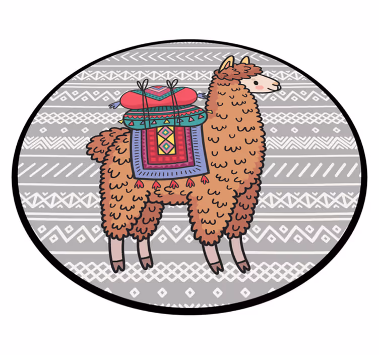 Dziecięcy dywan winylowy lama z siodłem - TenStickers