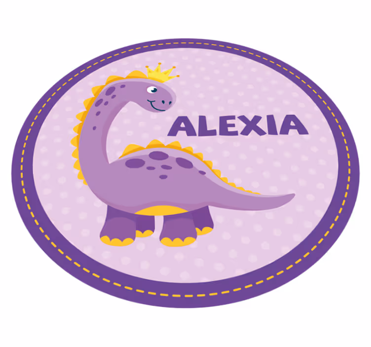 Dywan winylowy z imieniem grafika przedstawiająca dinozaury - TenStickers