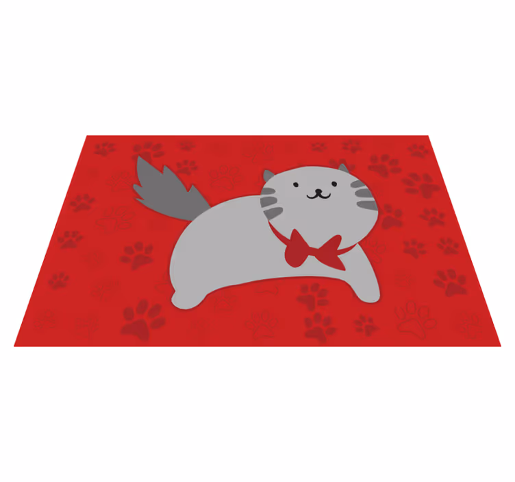 Dywan winylowy zwierzęta wesoła ilustracja kota - TenStickers