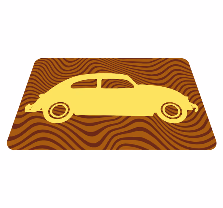 Dywan winylowy ulice sylwetka zabytkowego samochodu - TenStickers