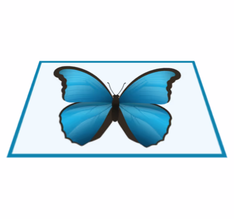 Dywan winylowy zwierzęta niebieski motyl - TenStickers
