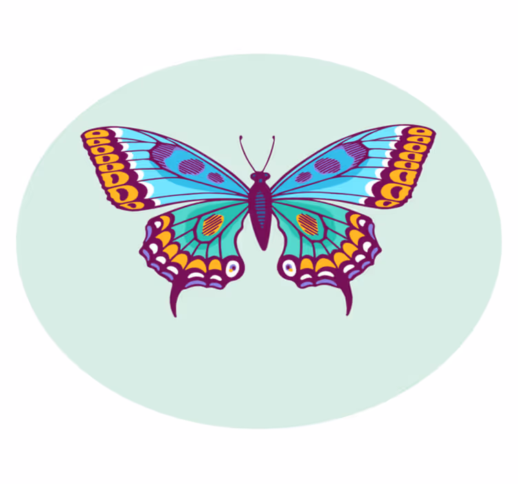 Dywan winylowy ze zwierzętami kolorowy duży motyl - TenStickers