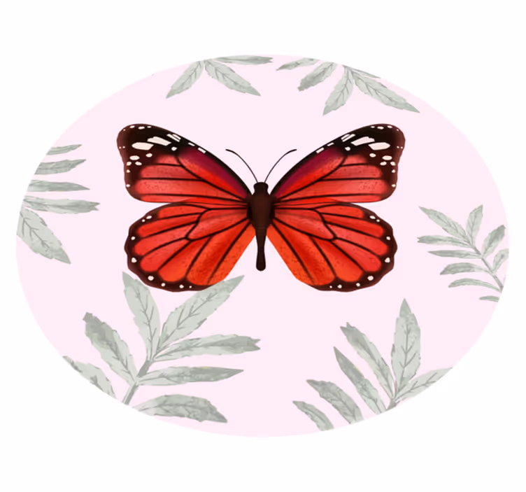 Dywan winylowy w kwiaty i rośliny projekt motyla - TenStickers