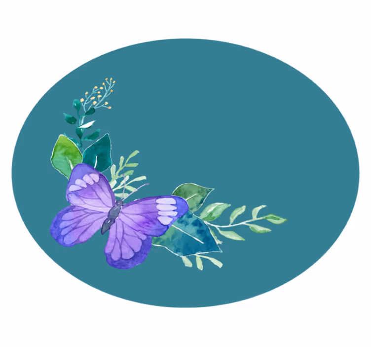 Dywan winylowy w kwiaty i rośliny motyw botaniczny motyla - TenStickers