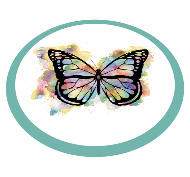 Dywan winylowy natura kolorowa sztuka motyli - TenStickers