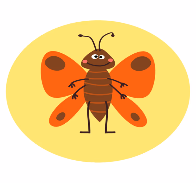 Dywan winylowy dla dziecka wesoły motyl - TenStickers