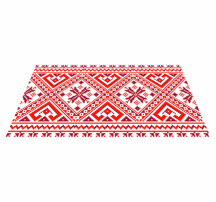 Czerwony dywan etniczny winylowy w stylu rosyjskim - TenStickers
