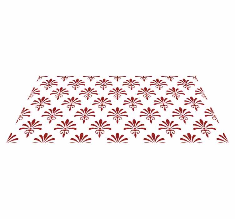 Nowoczesny dywan winylowy kwiatowy wzór czerwony - TenStickers
