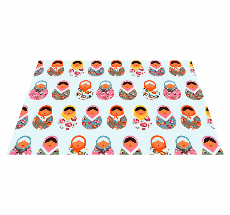Dywan winylowy etniczny lśniące matrioszki - TenStickers