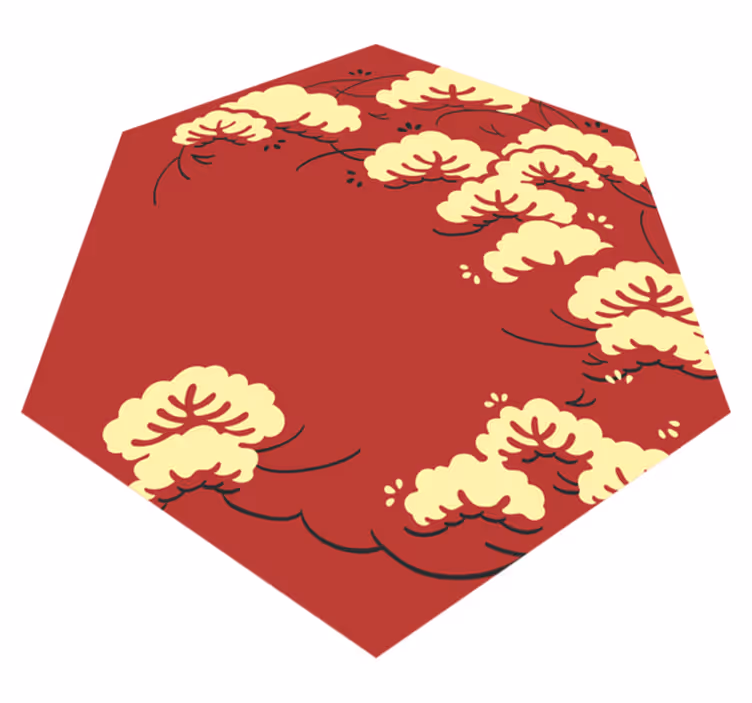 Dywan winylowy w kwiaty i rośliny wzór kwiatowy w chmurach - TenStickers