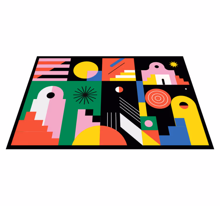 Dywan winylowy wzór geometryczny śmiałe, nowoczesne kształty - TenStickers