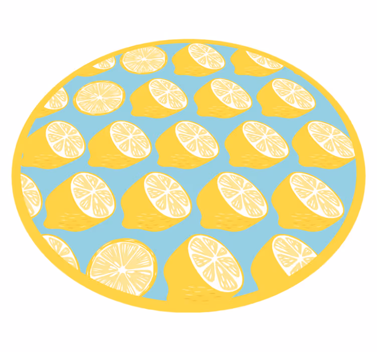 Dywan winylowy do kuchni motyw plasterka cytryny - TenStickers