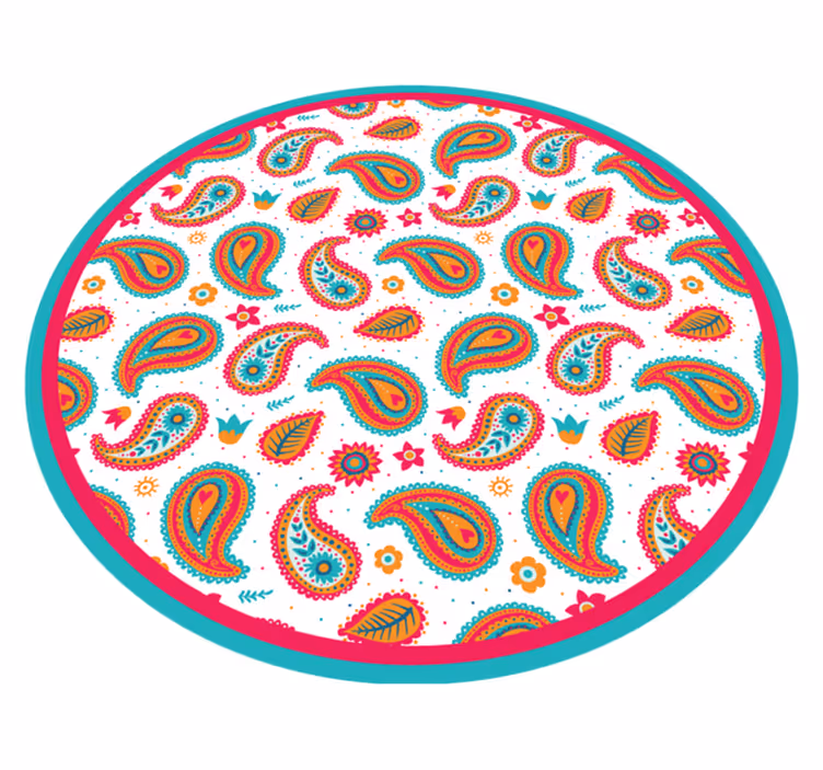 Dywan winylowy etniczny żywy motyw paisley - TenStickers